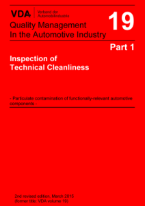 Volume 19 Part 1 – Inspection of Technical Cleanliness